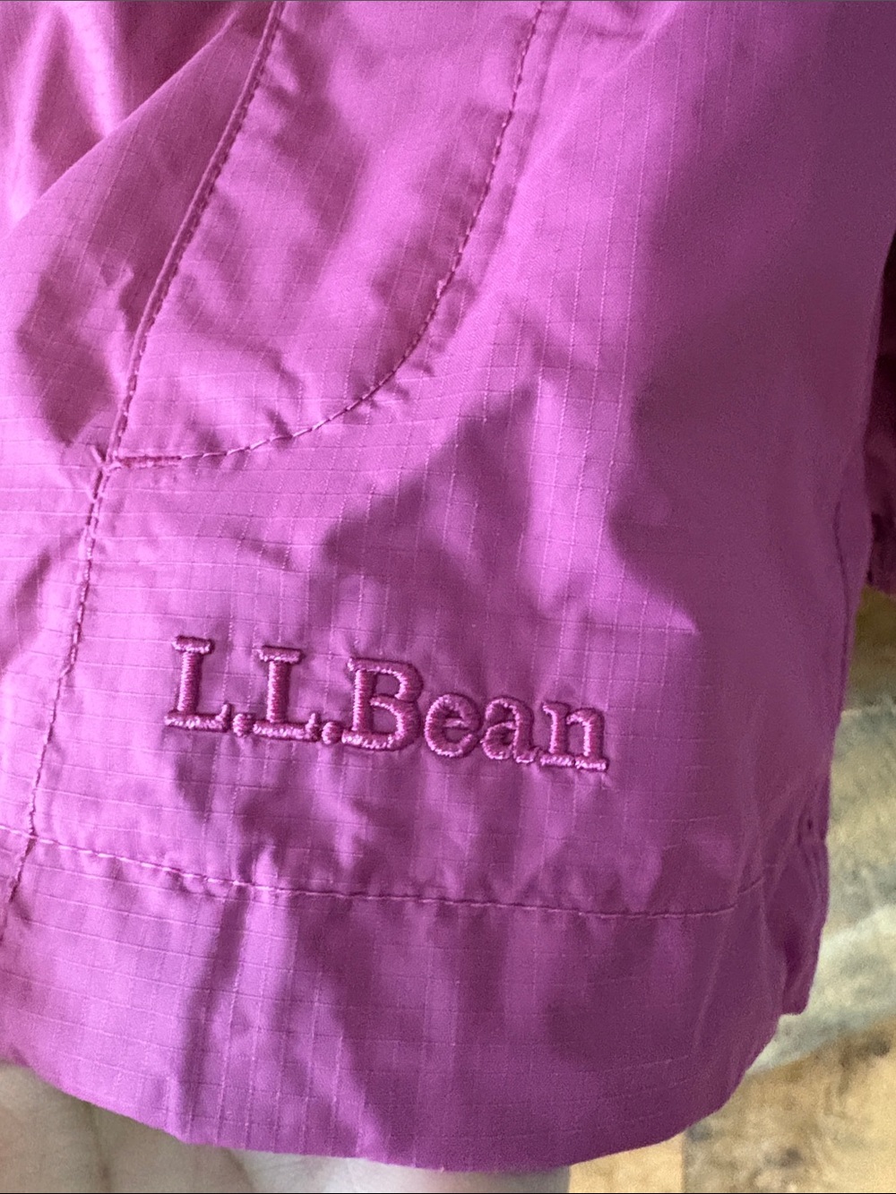 LL Bean Womens XL Pink Hooded Rain Jacket - Picture 4 of 9